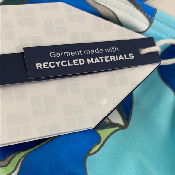 BEACH HOUSE SPF 50 Blue and Green Leaf Print Bikini Top - Picture 4 of 6